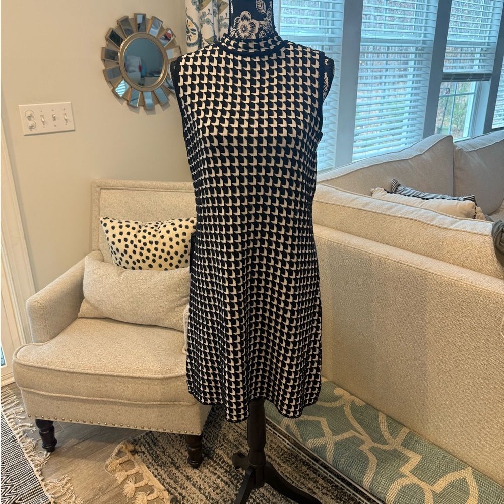 VINTAGE The Limited Black and White Patterned Mini Dress